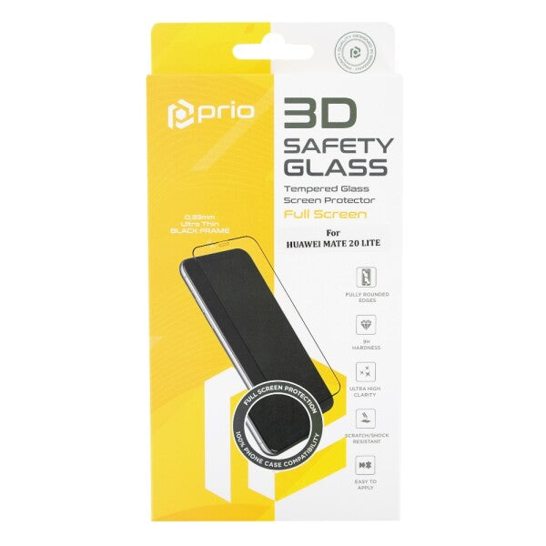 prio 3D Displayschutzglas für Huawei Mate 20 Lite schwarz