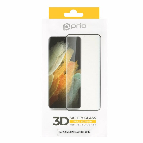 prio 3D Displayschutzglas für Samsung A22 4G schwarz