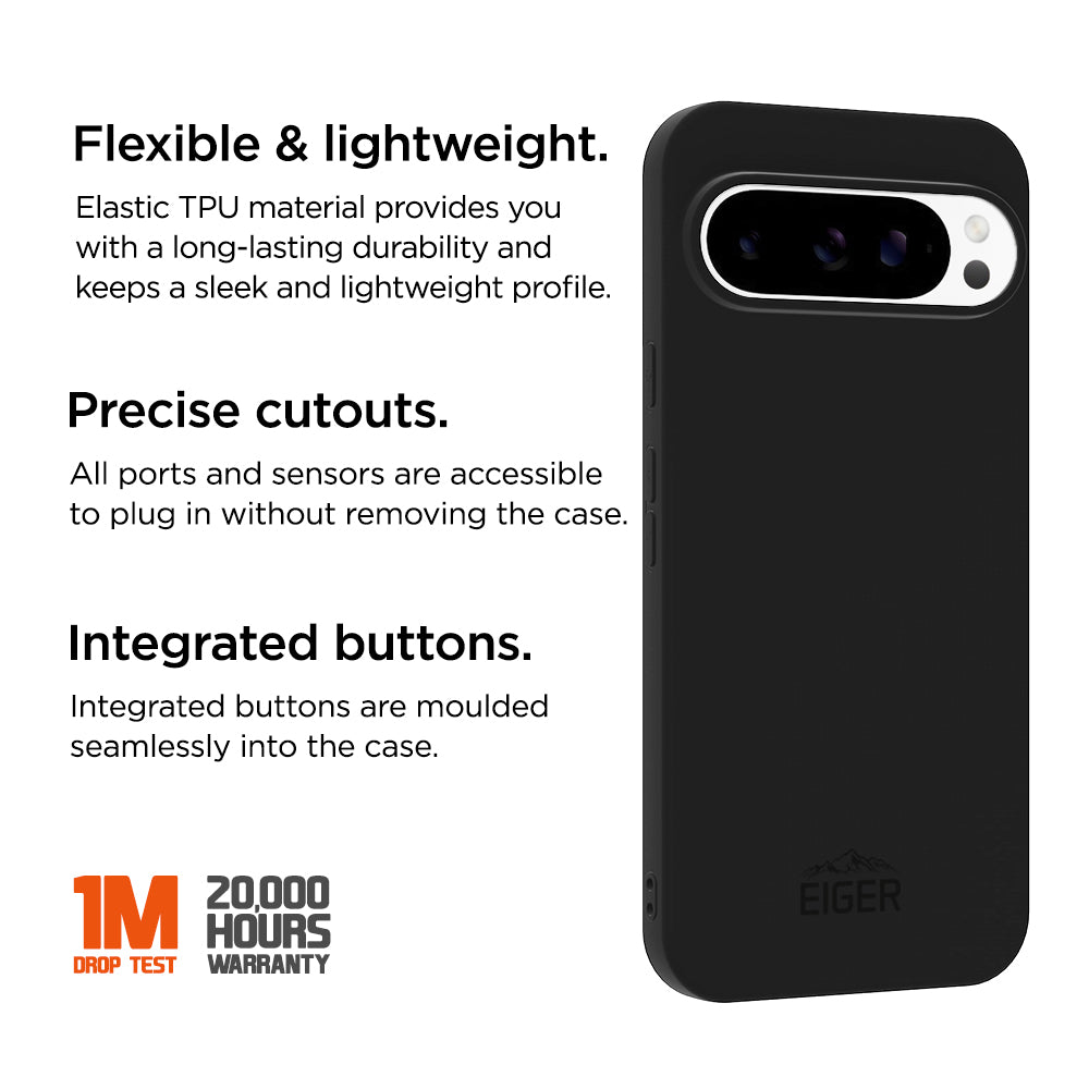 Eiger Grip Case für Google Pixel 9 / 9 Pro - schwarz
