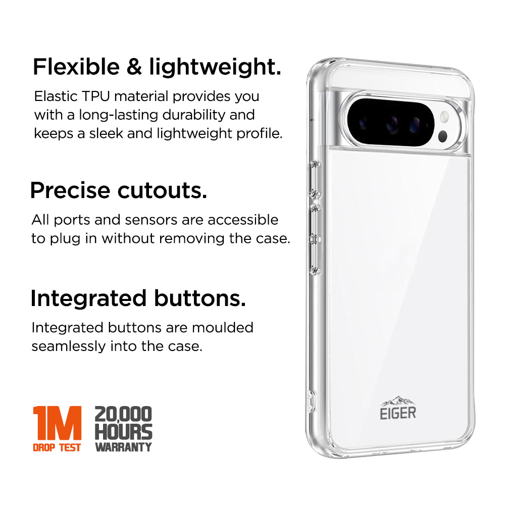 Eiger Grip Case für Google Pixel 9 Pro XL - transparent