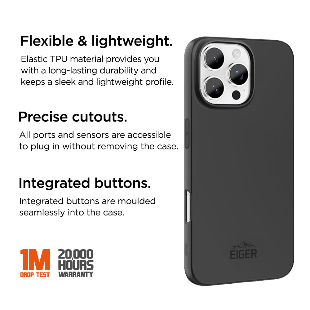 Eiger Grip Case für Apple iPhone 16 Pro - schwarz