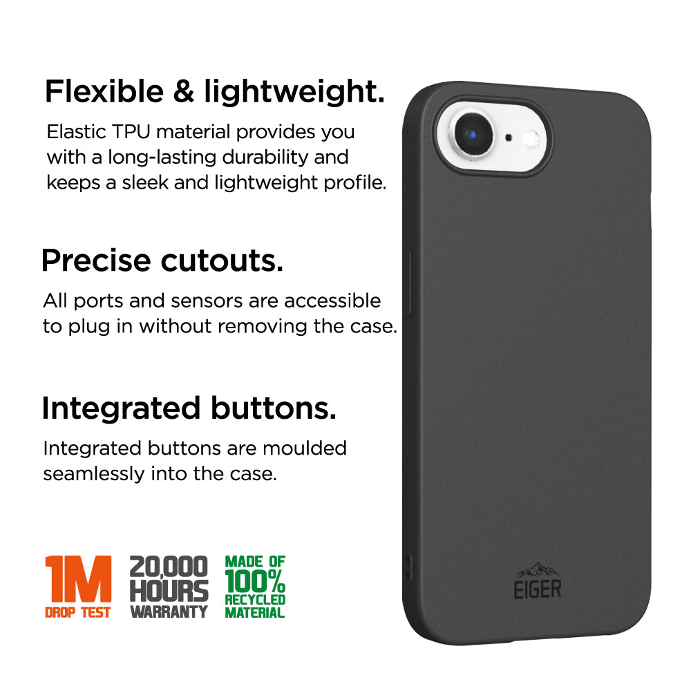 Eiger Grip Case für Apple iPhone 16e - schwarz