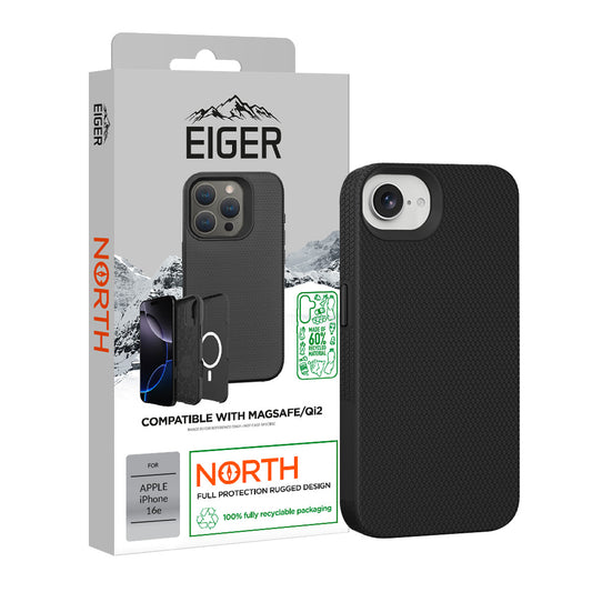 Eiger North MagSafe Case GRS für Apple iPhone 16e - schwarz