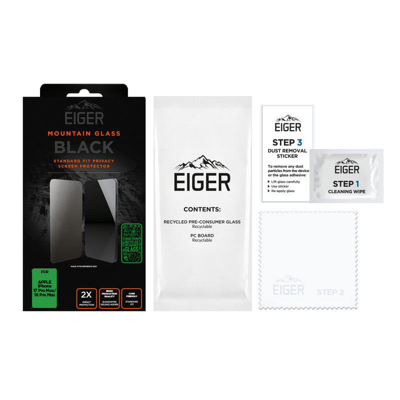Eiger SP Mountain Black Privacy iPhone 17 Pro Max / 16 Pro Max