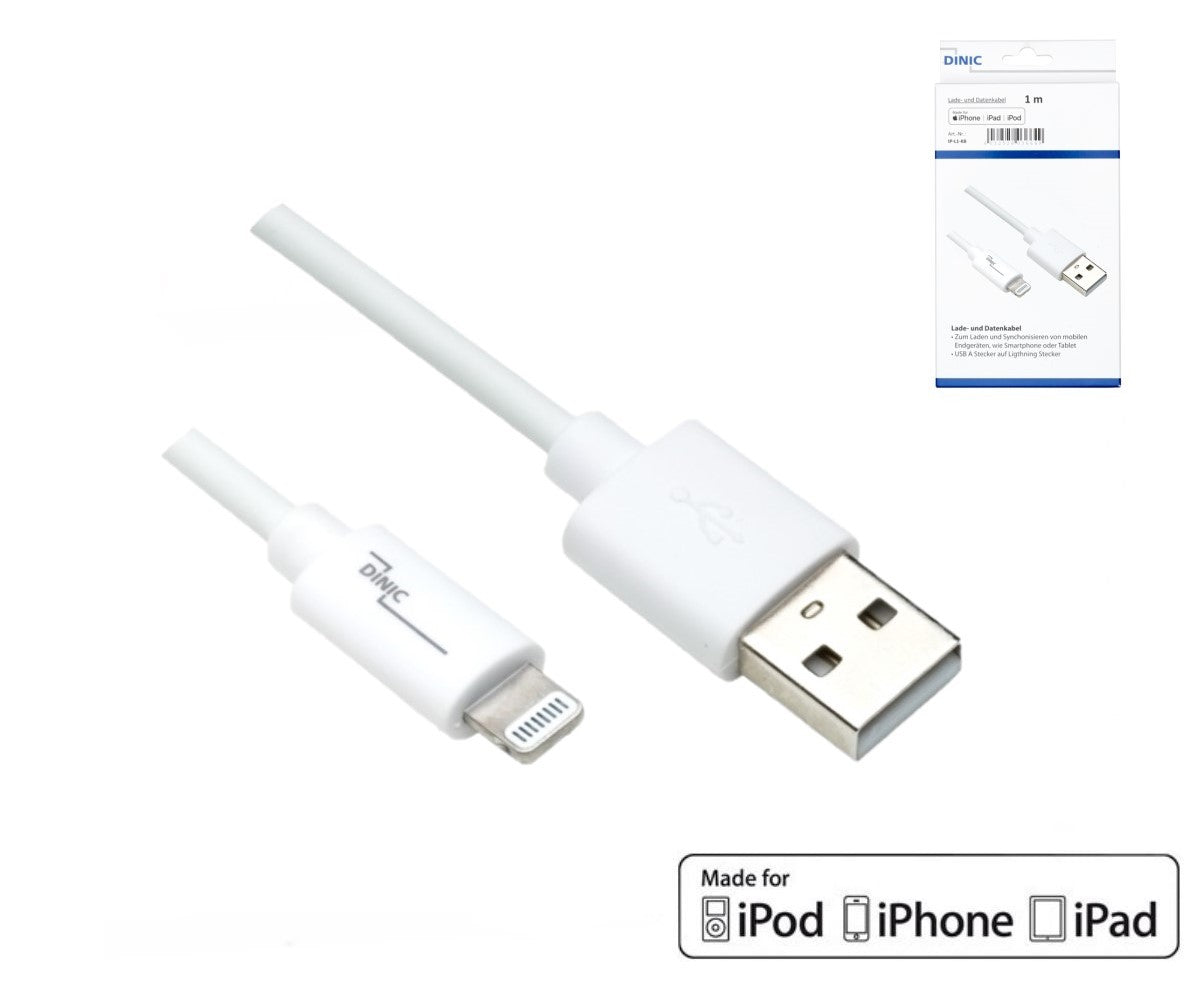 USB-A auf Lightning Kabel 1m, weiss