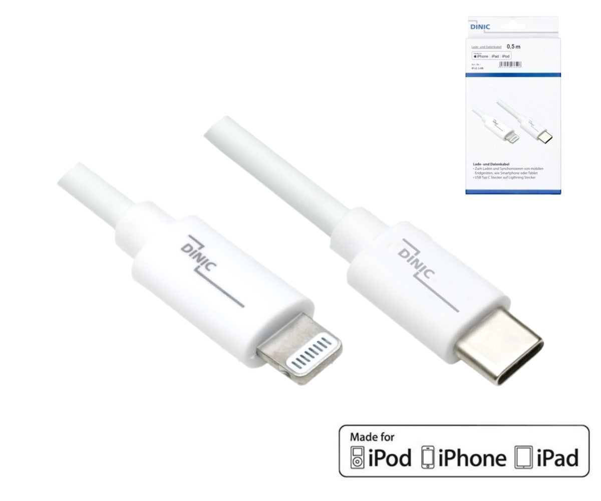 USB-C auf Lightning Kabel 0,5m, weiss