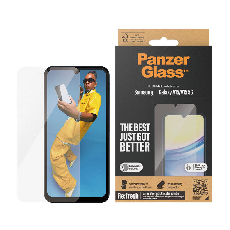 PanzerGlass SP Galaxy A15/A15 5G UWF m. Applikator