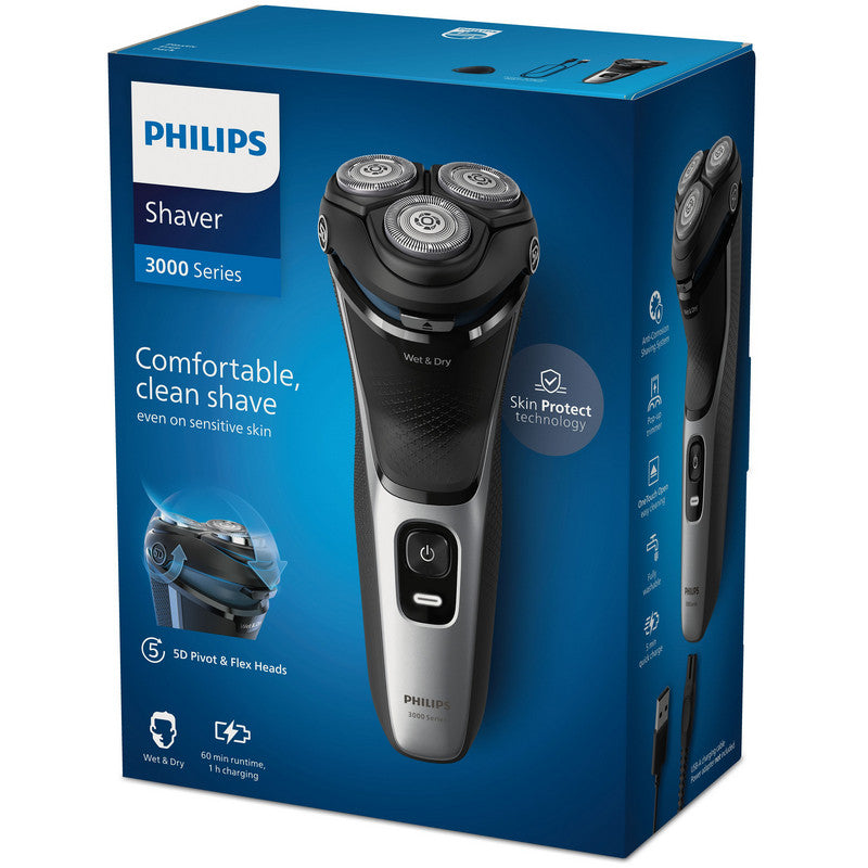 Philips Shaver 3000 Series S3143/00 Elektrischer Nass- und Trockenrasierer
