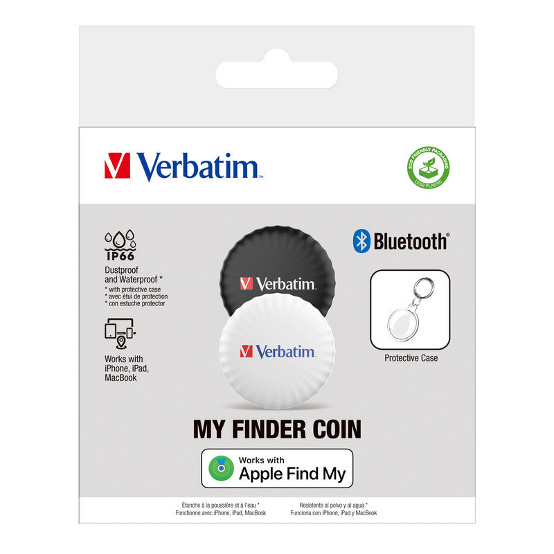 Verbatim My Finder Coin - Bluetooth Item Finder - 2er Pack - schwarz / weiss