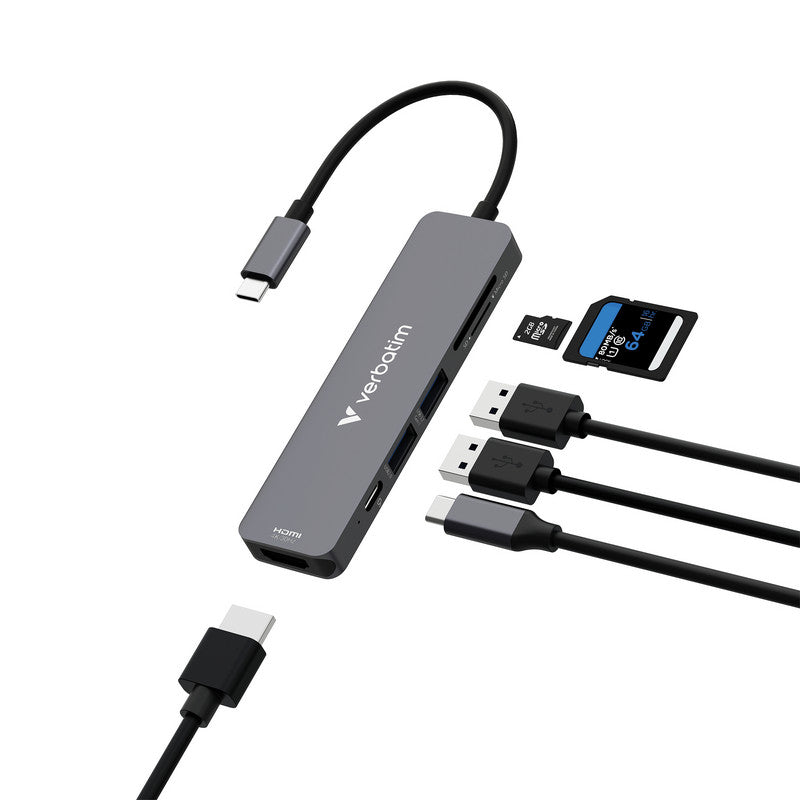 Verbatim USB-C Essentials Multi- Port Hub 6 Port / Card Reader