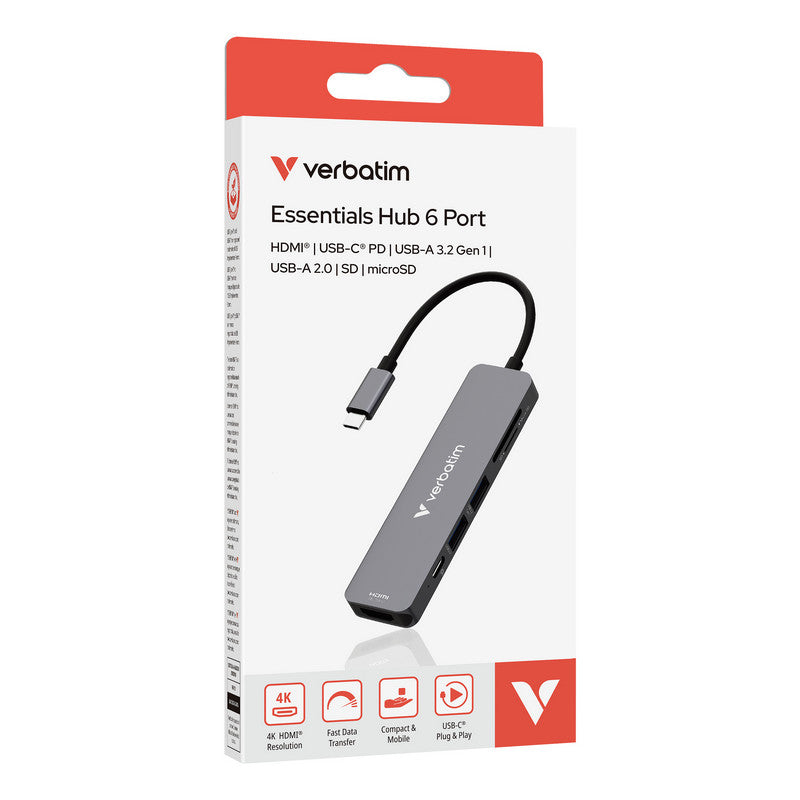 Verbatim USB-C Essentials Multi- Port Hub 6 Port / Card Reader