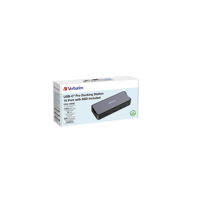 Verbatim USB-C Pro Docking Station - 15 Port mit 256GB SSD