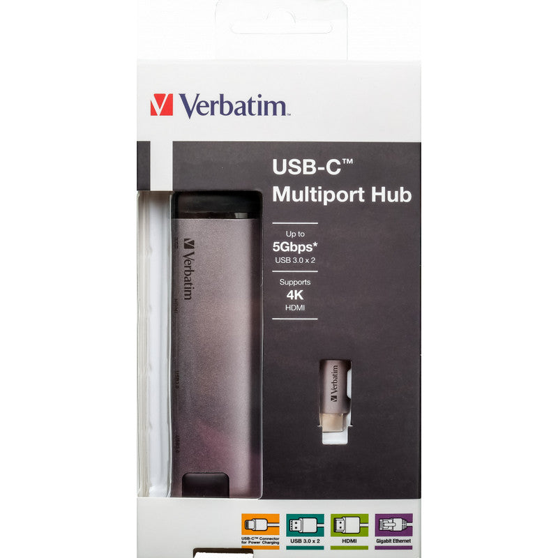 Verbatim USB-C Multiport Hub USB 3.0 HDMI Gigabit Ethernet