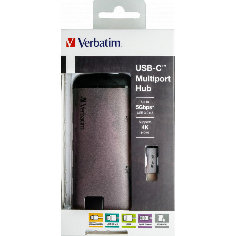 Verbatim USB-C Multiport Hub USB 3.0 / HDMI / Ethernet / SD / microSD