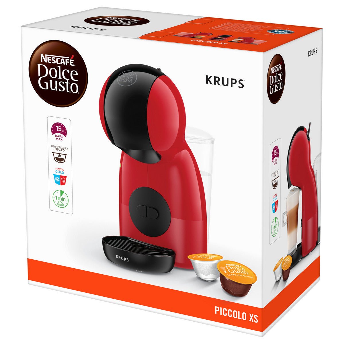 Krups Kapselmaschnine KP 1A35 Piccolo XS Dolce Gusto rot/schwarz - trend - shop.deals
