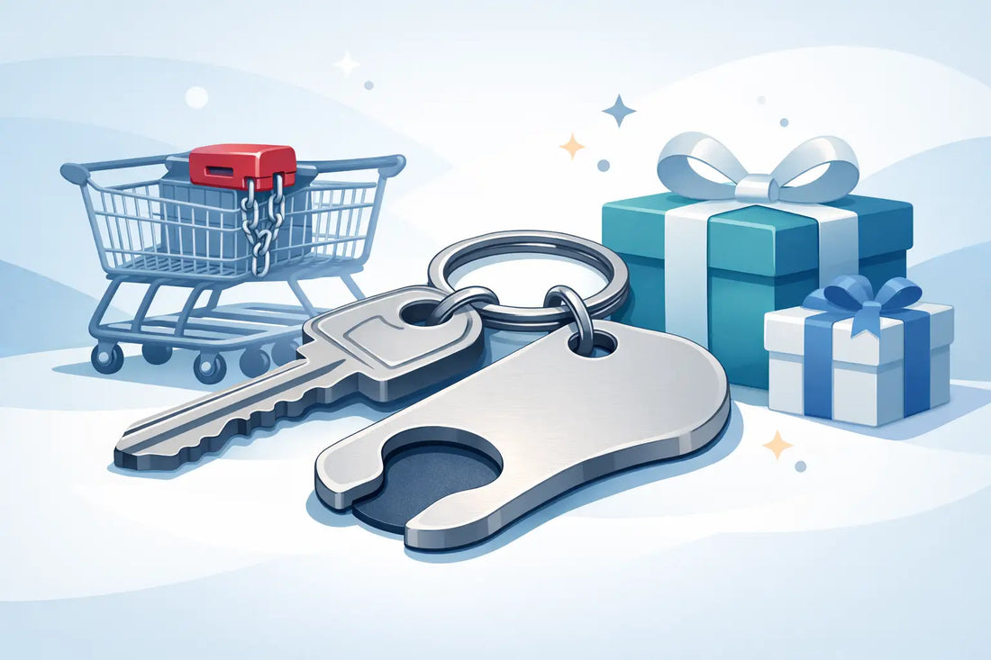 Einkaufswagenlöser mit Wunschtext als Geschenkidee