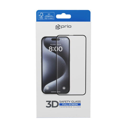 prio 3D Displayschutzglas für iPhone 8 / 7 weiß