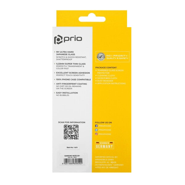 prio 3D Displayschutzglas für Samsung Note 20 Ultra schwarz
