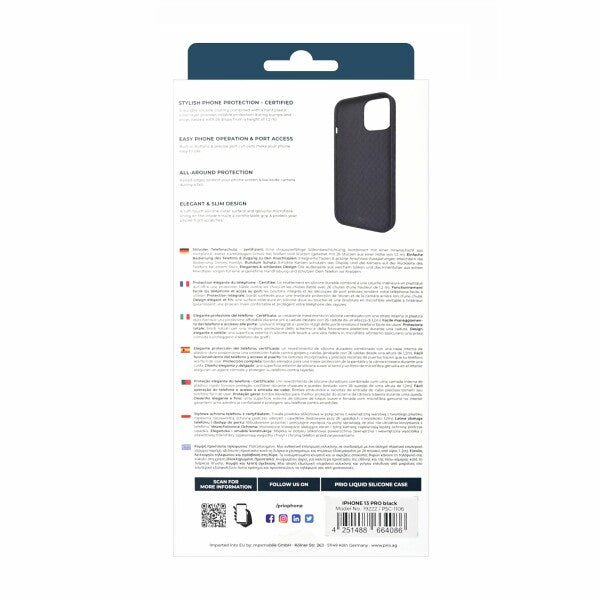 prio Silikonschutzhülle für iPhone 13 Pro schwarz