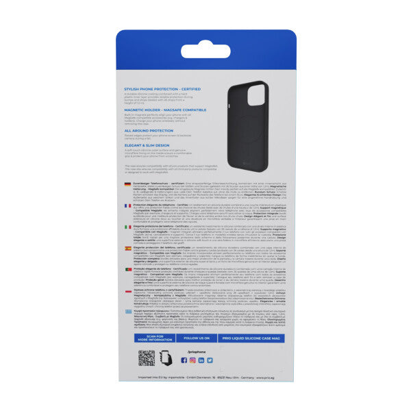 prio Silikonschutzhülle MAG für iPhone 15 Plus (6,7 Zoll) schwarz