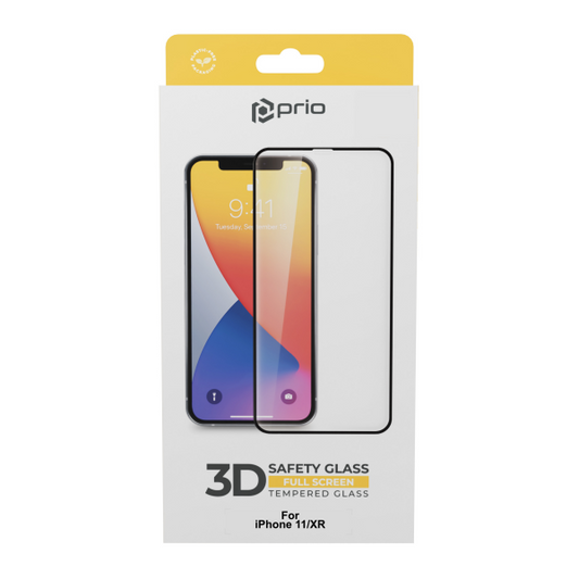 prio 3D Displayschutzglas für iPhone 11 / XR schwarz