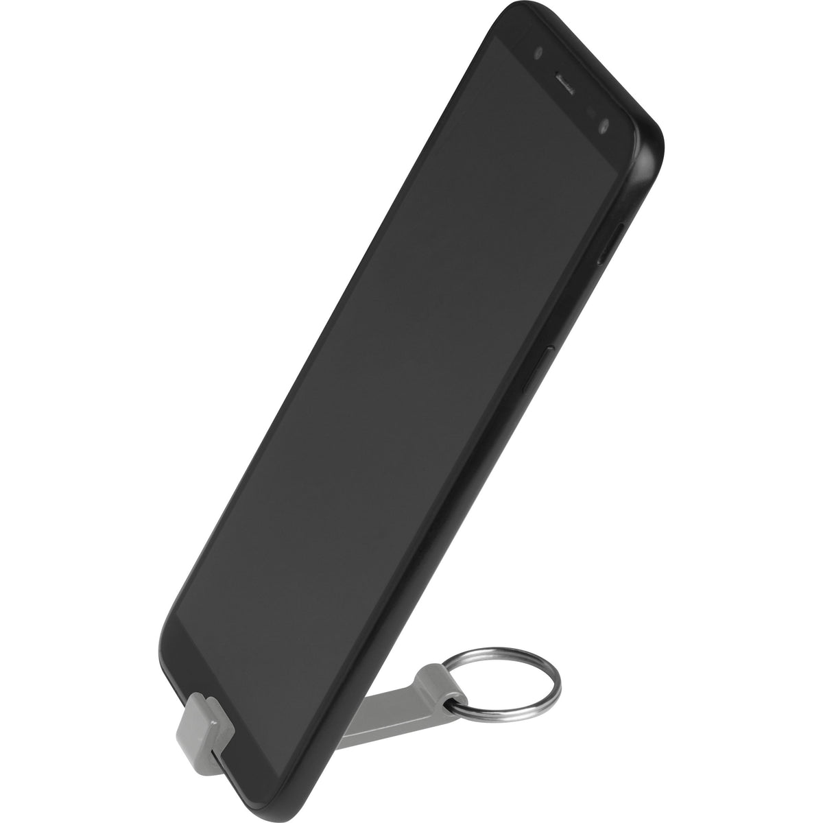 Personalisierter Schlüsselanhänger Flaschenöffner aus Alu mit Gravur - Farbe: silber / grau