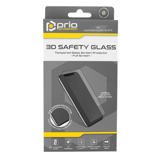 prio 3D Displayschutzglas für Samsung Note 8 schwarz