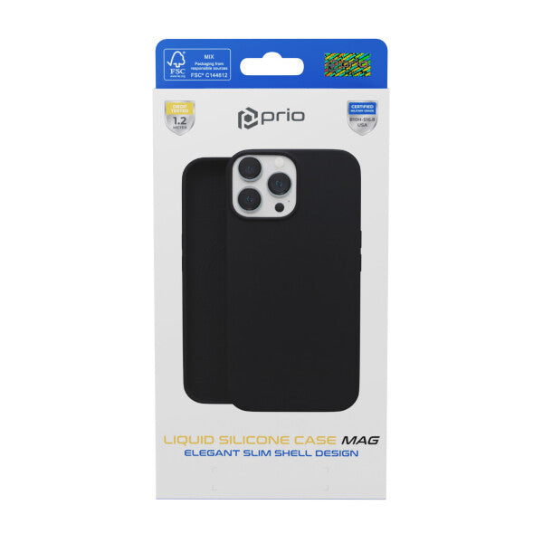 prio Liquid Silicone Case MAG für iPhone 16 (6,1 Zoll) schwarz