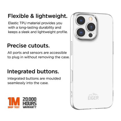 Eiger Grip Case für Apple iPhone 16 Pro Max - transparent