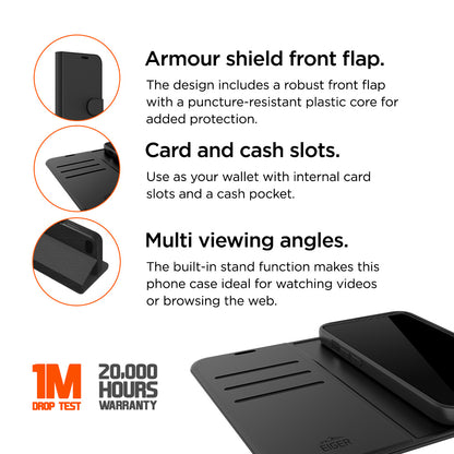Eiger North Folio Case für Apple iPhone 16 Plus - schwarz