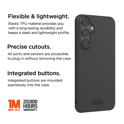 Eiger Grip Case für Samsung Galaxy S24 FE - schwarz
