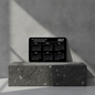 Gravierter Metall-Taschenkalender mit Wunschtext | Personalisierte Aluminium Karte 86x54mm | Schwarz Eloxiert