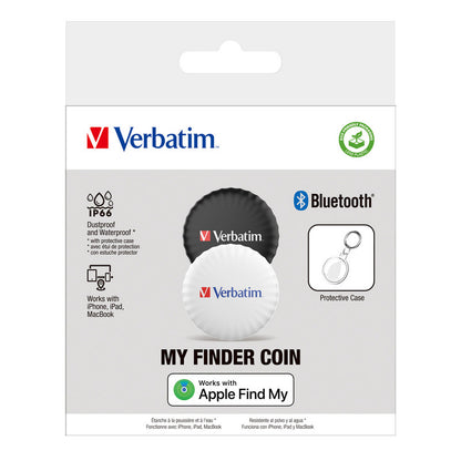 Verbatim My Finder Coin - Bluetooth Item Finder - 2er Pack - schwarz / weiss