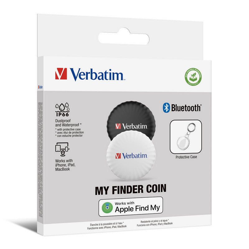 Verbatim My Finder Coin - Bluetooth Item Finder - 2er Pack - schwarz / weiss