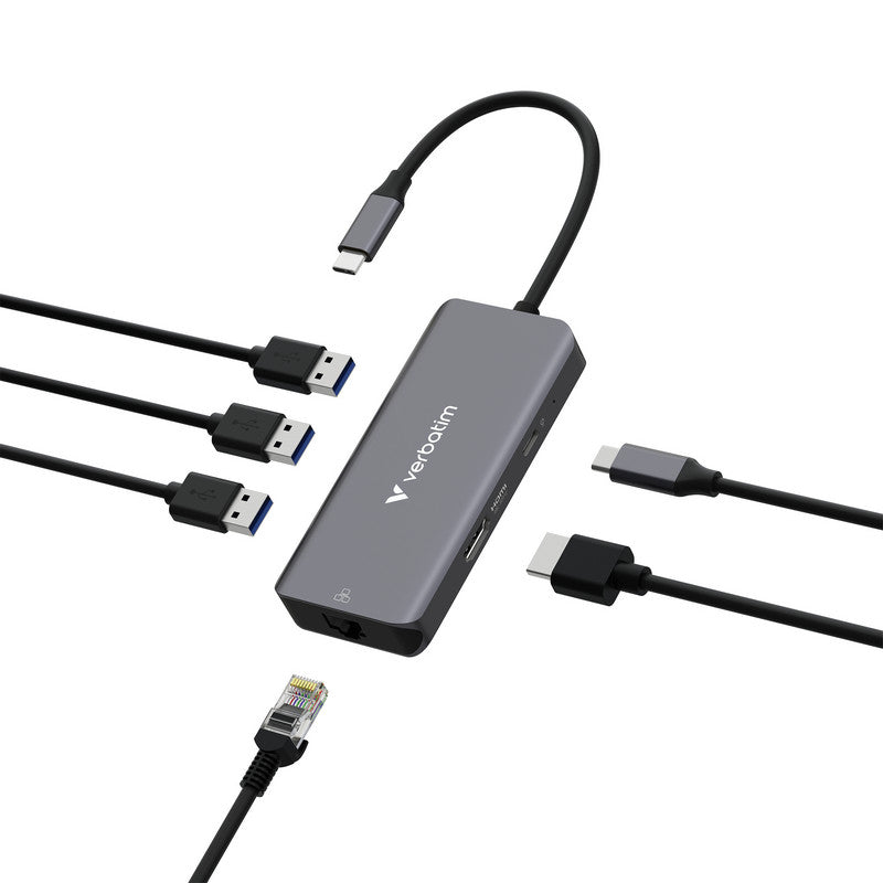 Verbatim USB-C Essentials Multi- Port Hub 6 Port mit RJ45