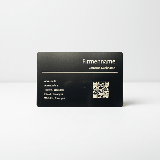 Aluminium Visitenkarte - 10 Stück - schwarz - 86 x 54 x 0,21 mm - wasserfest - inkl. Lasergravur - trend - shop.deals