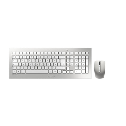 CHERRY DW 8000 Kabelloses Desktopset, Weiß/Silber, USB (QWERTZ - DE) - trend - shop.deals