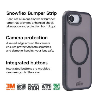 Eiger Blizzard MagSafe Case GRS für Apple iPhone 16e - schwarz - trend - shop.deals