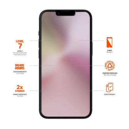 Eiger Mountain Black Privacy Displayschutzfolie für Apple iPhone 16e/14/13 - trend - shop.deals