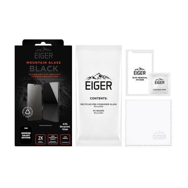 Eiger Mountain Black Privacy Displayschutzfolie für Samsung Galaxy S25 Edge - trend - shop.deals