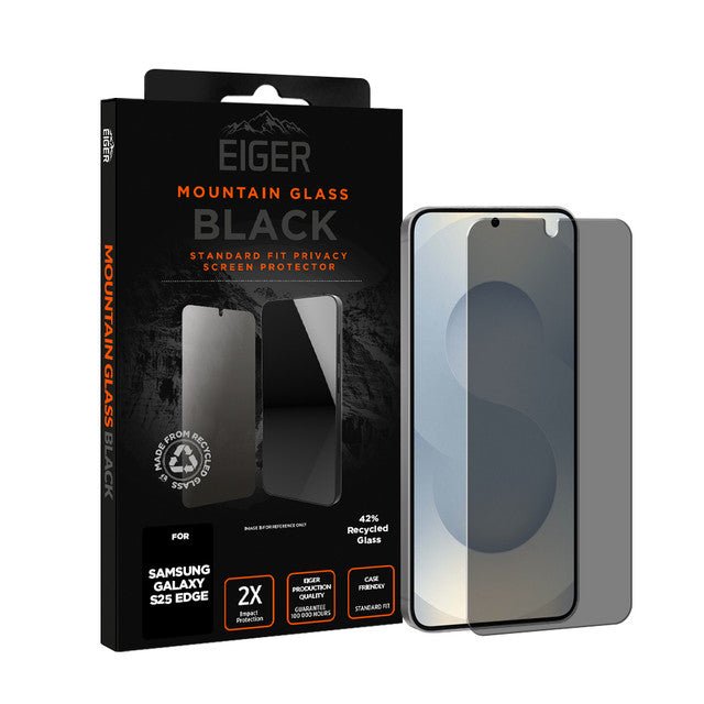 Eiger Mountain Black Privacy Displayschutzfolie für Samsung Galaxy S25 Edge - trend - shop.deals