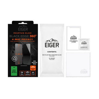 Eiger Mountain Black Privacy EDGE 360 Displayschutzfolie für iPhone 16e/14/13 - trend - shop.deals