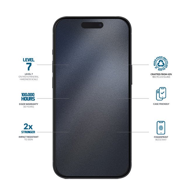 Eiger Mountain Glass CLEAR Displayschutz für iPhone 16 Pro Max - trend - shop.deals