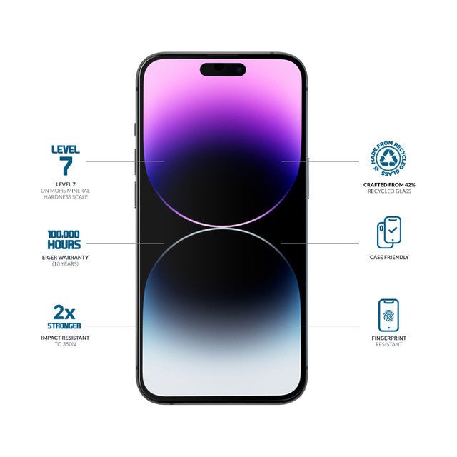 Eiger Mountain Glass CLEAR Displayschutzfolie für Apple iPhone 16/15/15 Pro - trend - shop.deals