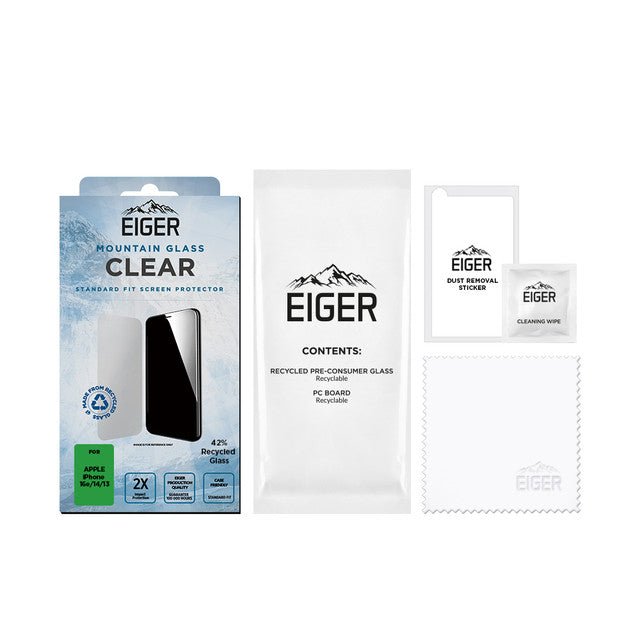 Eiger Mountain Glass CLEAR Screen Protector for iPhone 16e/ 14/ 13 - trend - shop.deals