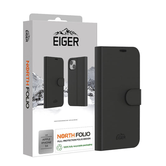 Eiger North Folio Case für Apple iPhone 16 - schwarz - trend - shop.deals