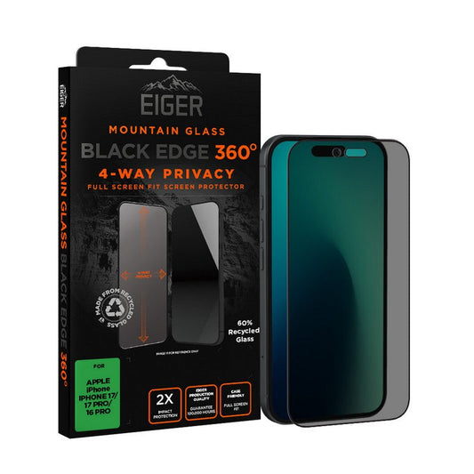 Eiger SP Black Privacy EDGE360 iPhone 17 / 17 Pro / 16 Pro - trend - shop.deals