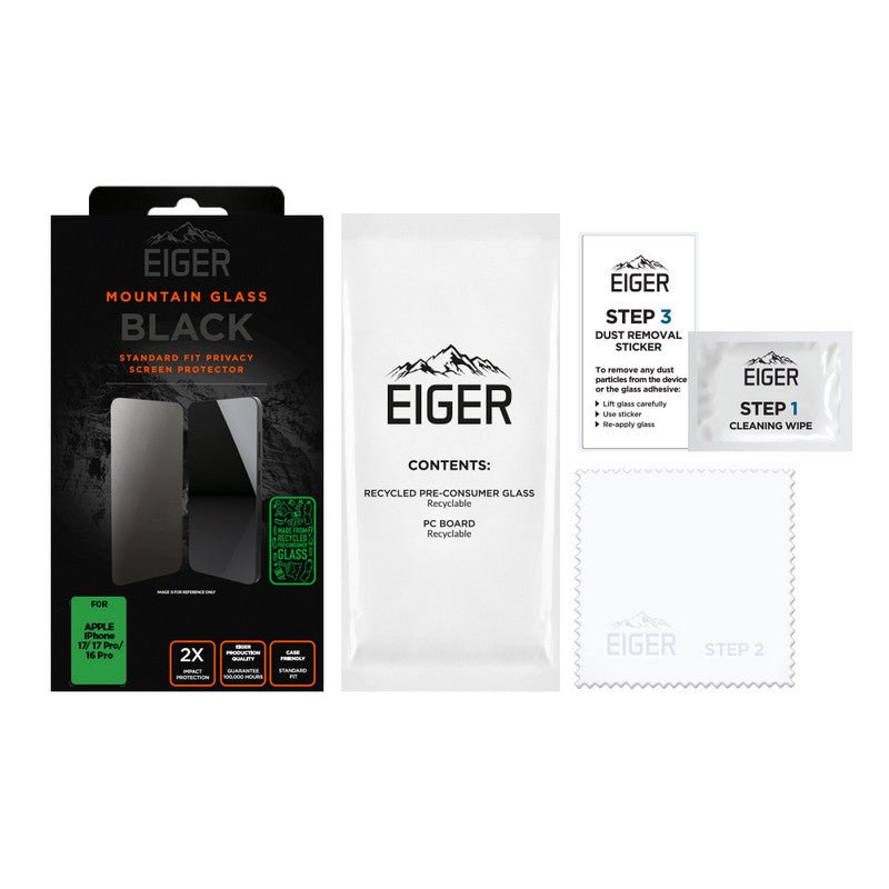Eiger SP Mountain Black Privacy iPhone 17 / 17 Pro / 16 Pro - trend - shop.deals