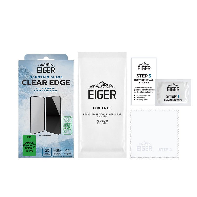 Eiger SP Mountain Glass Clear Edge iPhone 17 / 17 Pro / 16 Pro - trend - shop.deals