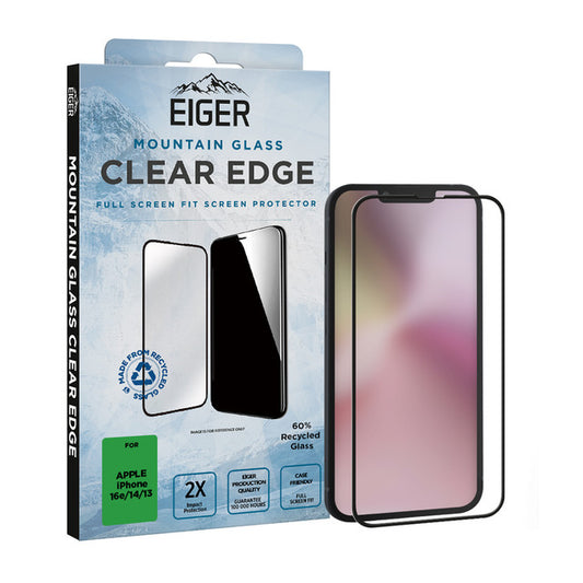 Eiger Mountain Glass CLEAR EDGE Displayschutzfolie für iPhone 16e/ 14/ 13